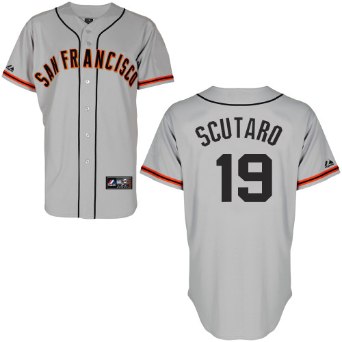Marco Scutaro #19 mlb Jersey-San Francisco Giants Women's Authentic Road 1 Gray Cool Base Baseball Jersey